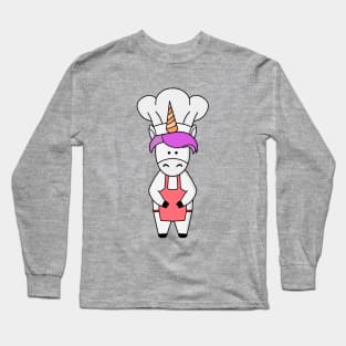 Adorable unicorn cooking Long Sleeve T-Shirt